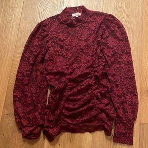 Red lace blouse